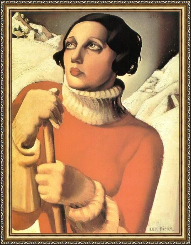 Framed Tamara de Lempicka saint moritz painting