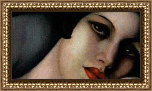 Framed Tamara de Lempicka the dream cropped painting