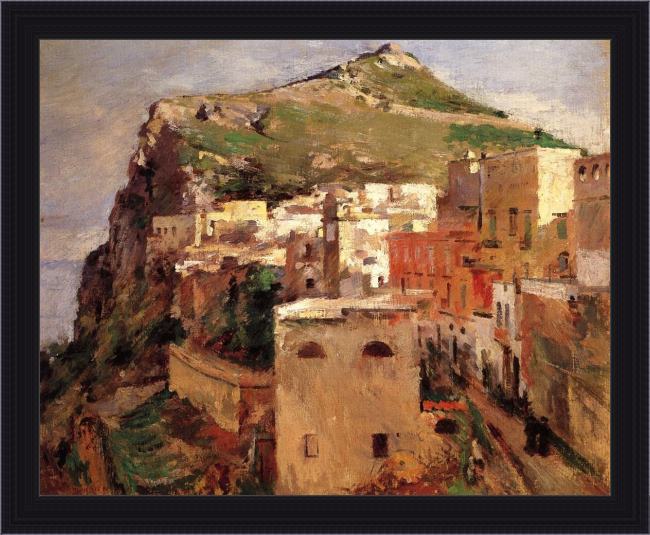 Framed Theodore Robinson capri painting
