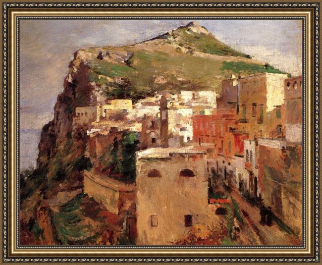Framed Theodore Robinson capri painting