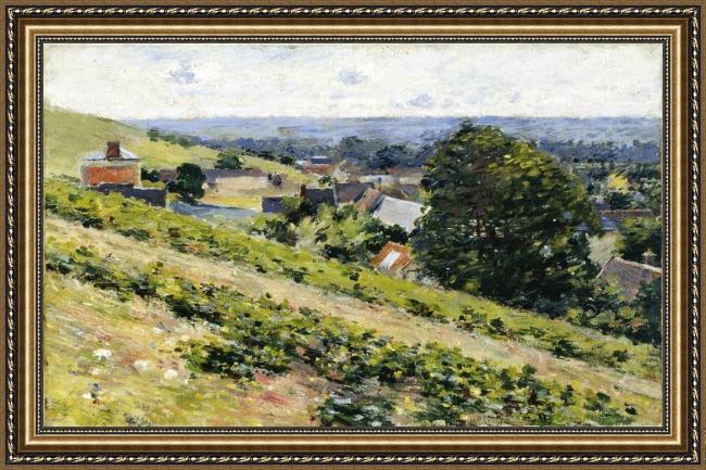 Framed Theodore Robinson from the hill giverny painting