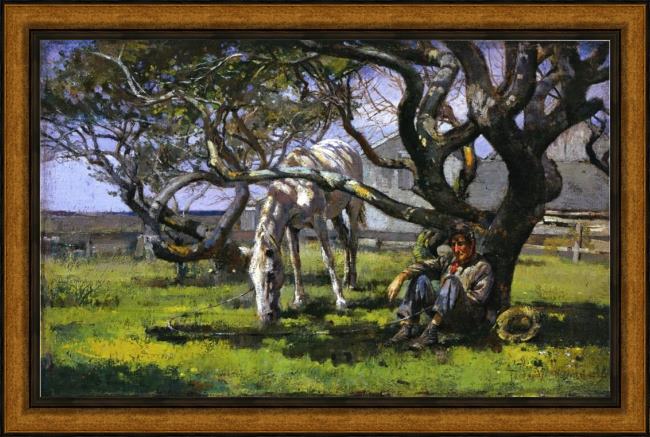 Framed Theodore Robinson nantucket painting