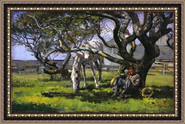 Framed Theodore Robinson nantucket painting