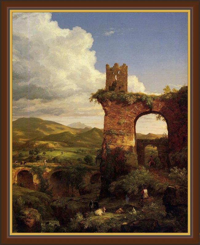 Framed Thomas Cole arch of nero painting