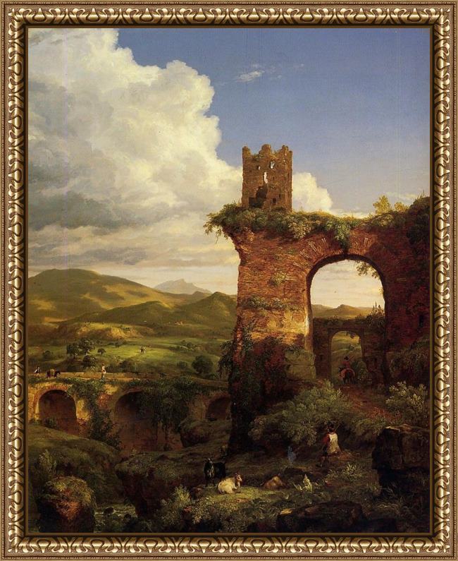 Framed Thomas Cole arch of nero painting