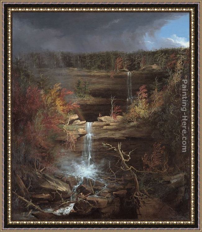 Framed Thomas Cole falls of the kaaterskill painting