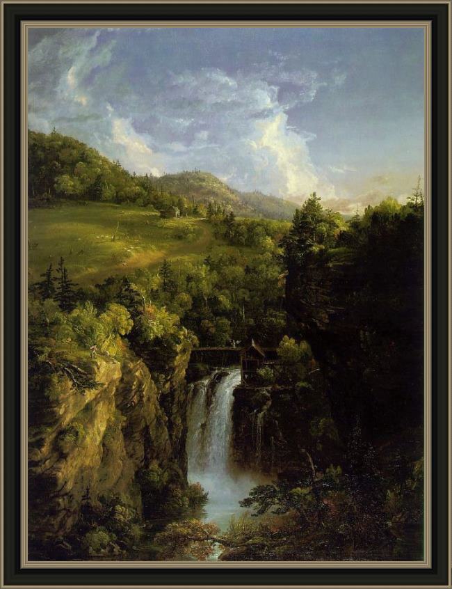 Framed Thomas Cole genesee scenery painting