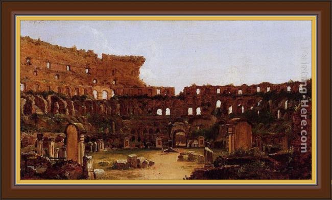 Framed Thomas Cole interior of the colosseum, rome painting