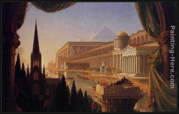Framed Thomas Cole the architect's dream painting