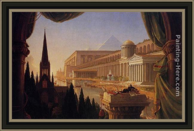 Framed Thomas Cole the architect's dream painting