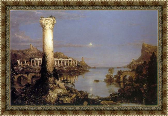 Framed Thomas Cole the course of empire desolation painting