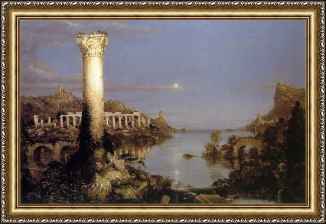 Framed Thomas Cole the course of empire desolation painting