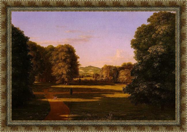 Framed Thomas Cole the gardens of the van rensselaer manor house painting