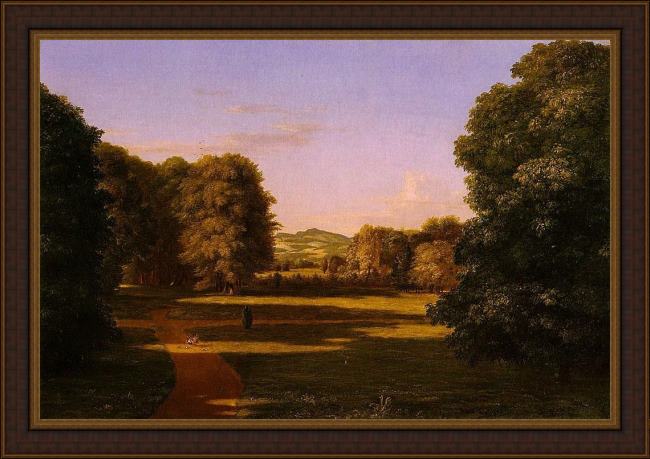 Framed Thomas Cole the gardens of the van rensselaer manor house painting