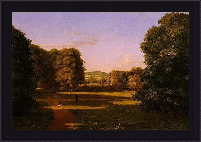 Framed Thomas Cole the gardens of the van rensselaer manor house painting