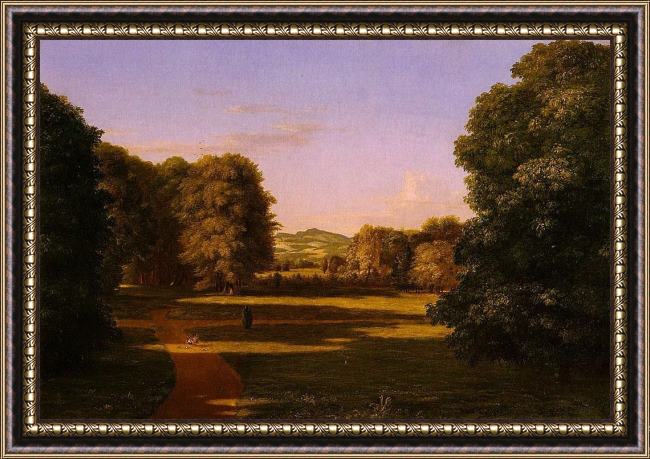 Framed Thomas Cole the gardens of the van rensselaer manor house painting