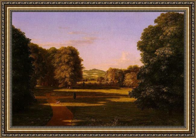 Framed Thomas Cole the gardens of the van rensselaer manor house painting