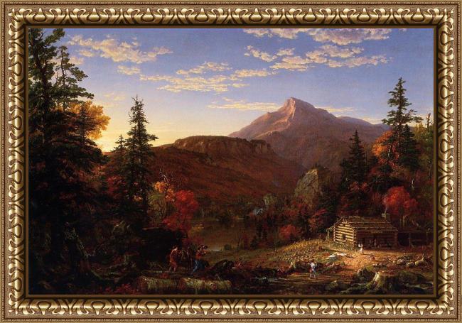 Framed Thomas Cole the hunter's return painting