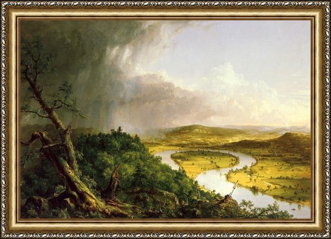 Framed Thomas Cole the oxbow painting