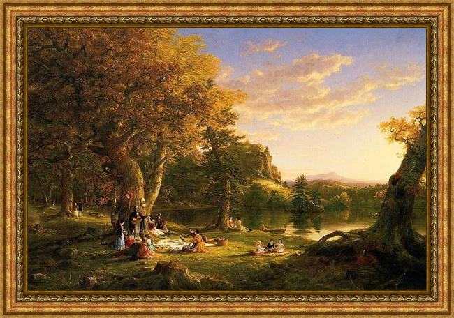 Framed Thomas Cole the picnic painting