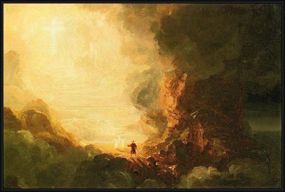 Framed Thomas Cole the pilgrim of the cross at the end of his journey painting