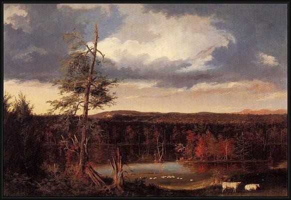 Framed Thomas Cole the seat of mr. featherstonhaugh in the distance painting