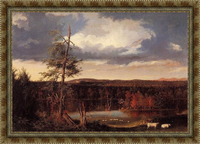 Framed Thomas Cole the seat of mr. featherstonhaugh in the distance painting