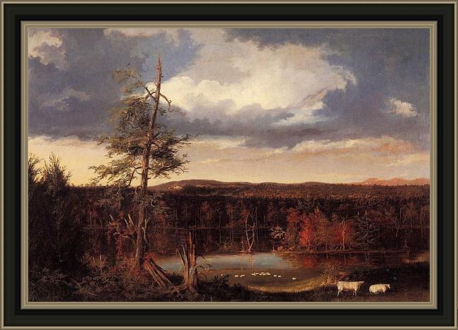 Framed Thomas Cole the seat of mr. featherstonhaugh in the distance painting