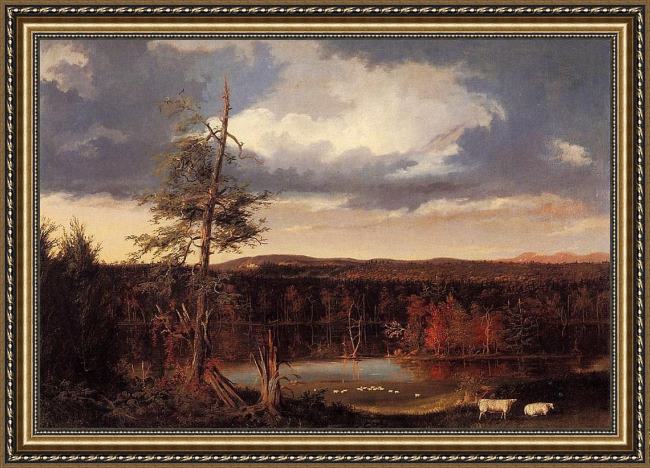 Framed Thomas Cole the seat of mr. featherstonhaugh in the distance painting