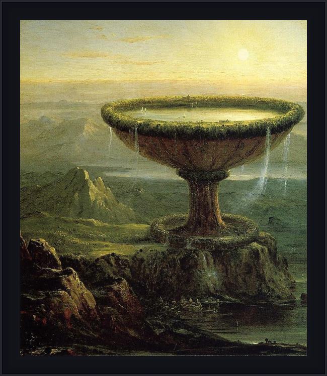 Framed Thomas Cole the titans goblet painting