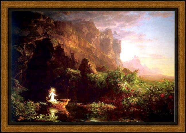 Framed Thomas Cole the voyage of life childhood painting