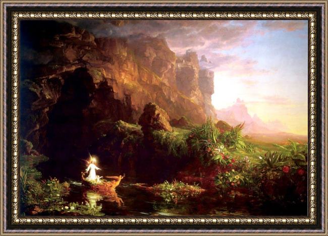 Framed Thomas Cole the voyage of life childhood painting