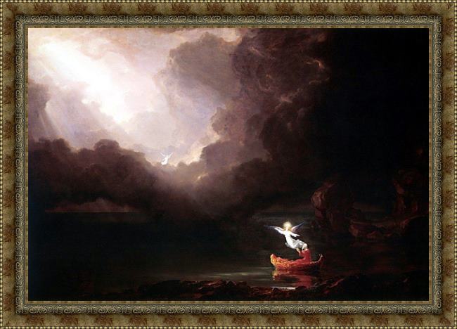 Framed Thomas Cole the voyage of life old age painting