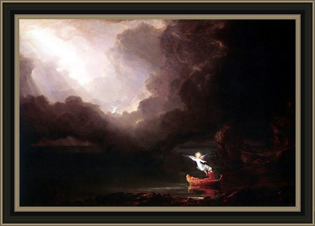 Framed Thomas Cole the voyage of life old age painting