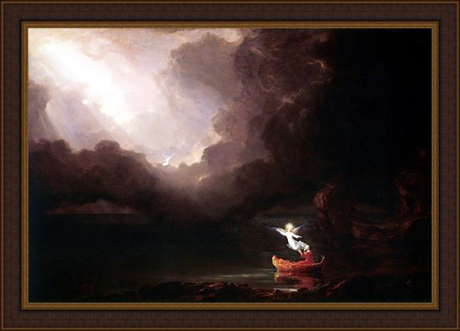 Framed Thomas Cole the voyage of life old age painting