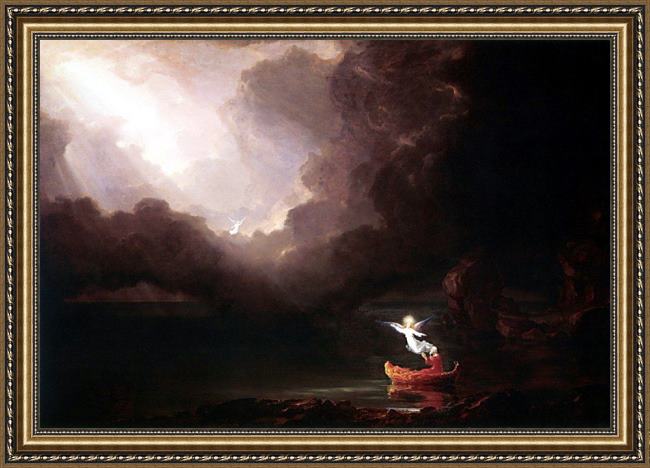 Framed Thomas Cole the voyage of life old age painting