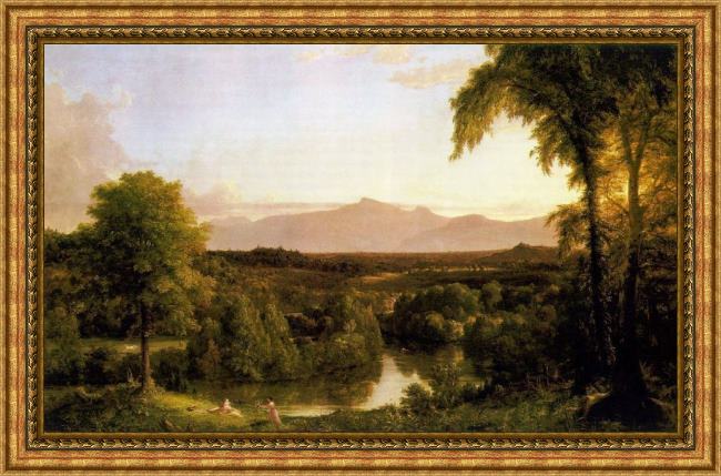 Framed Thomas Cole view on the catskill - early autumn painting