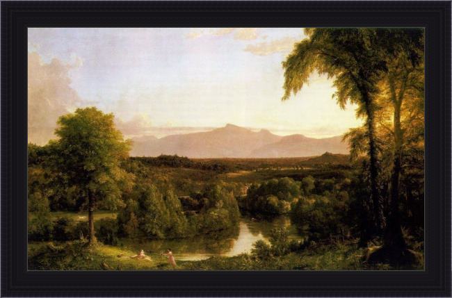 Framed Thomas Cole view on the catskill - early autumn painting