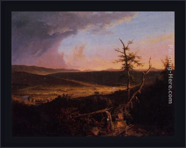 Framed Thomas Cole view on the schoharie painting