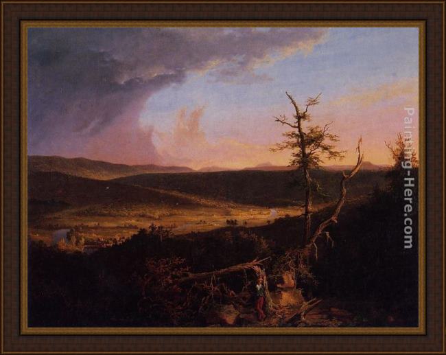 Framed Thomas Cole view on the schoharie painting