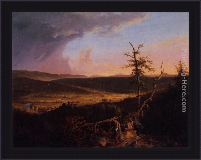 Framed Thomas Cole view on the schoharie painting