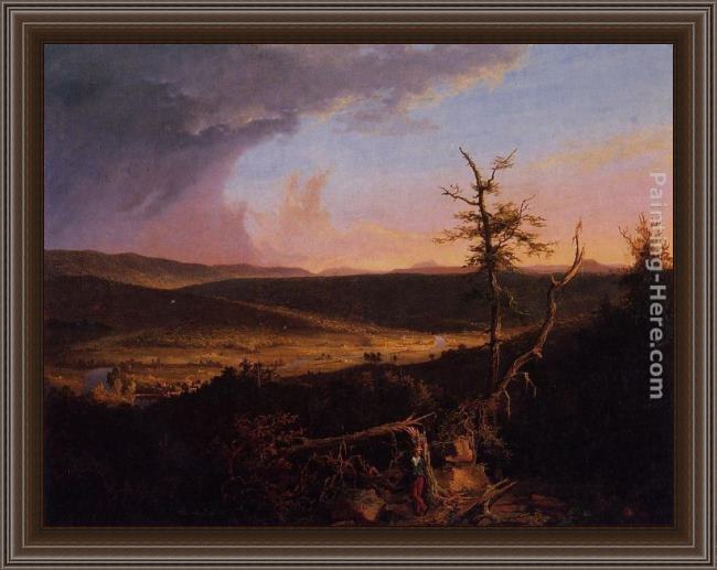 Framed Thomas Cole view on the schoharie painting