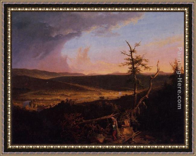 Framed Thomas Cole view on the schoharie painting