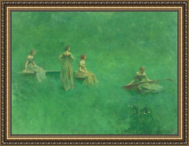 Framed Thomas Dewing the lute painting