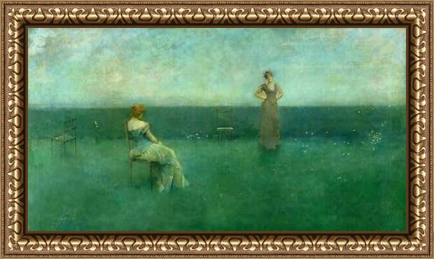 Framed Thomas Dewing the recitation painting