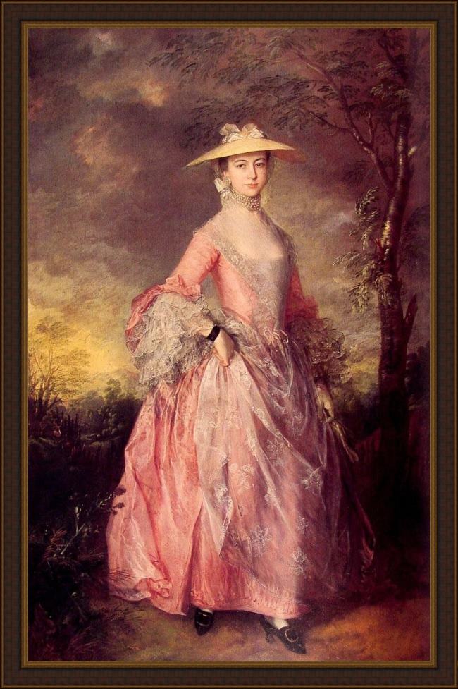Framed Thomas Gainsborough mary countess of howe painting