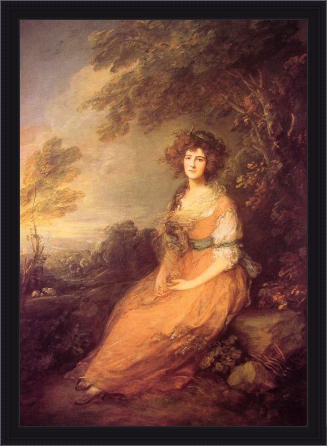 Framed Thomas Gainsborough mrs sheridan painting