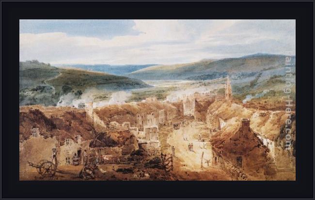 Framed Thomas Girtin the village of jedburgh, roxburghshire painting