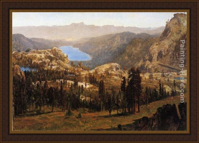 Framed Thomas Hill donnner lake painting