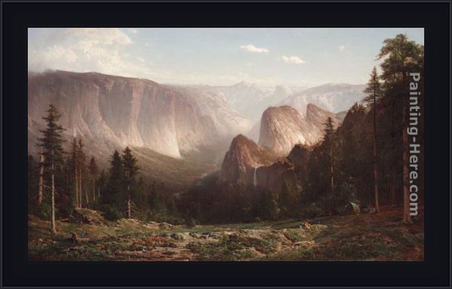 Framed Thomas Hill great canyon of the sierra,yosemite painting
